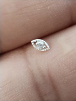 Begonia Accessories 925 Ayar Gümüş Damla Göz Figürlü Piercing Hızma Küpe