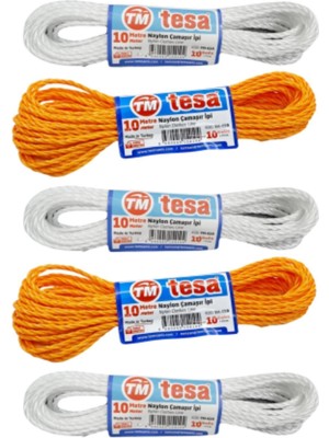 Renkli Naylon Çamaşır Ipi 6'lı Set, Dayanıklı ve Çok Amaçlı Kullanım