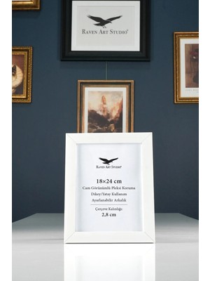 Raven Art Studio Potala 18X24 cm Beyaz Resim Fotoğraf Belge Poster Evrak Çerçevesi Korumalı Kırılmaz Pleksi Cam