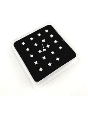 Begonia Accessories Hızma 925 Ayar Gümüş Kare Zirkon Taş 1 Adet