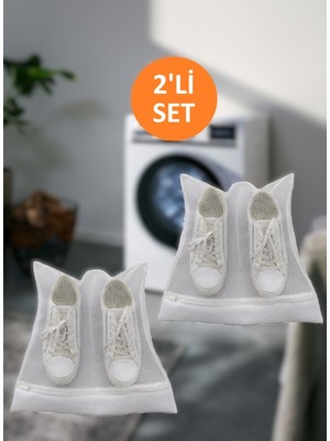 Beyaz Fermuarlı Yıkama Filesi Seti, Ayakkabı Temizliği Için Ideal