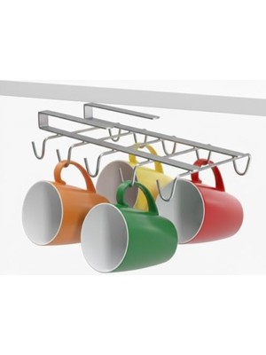 MarkEntegra Dolap Içi Metal Kupa ve Fincan Askılığı, Paslanmaz Çelik