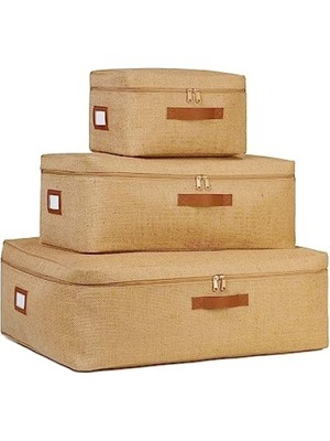 MarkEntegra 3'lü Jüt Hurç Set, Doğal ve Şık Depolama Çözümü