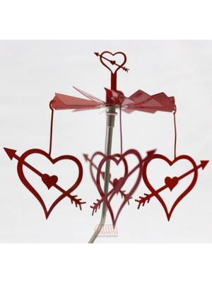 MarkEntegra Isı Ile Dönen Kalp Mumluk Seti - Kırmızı