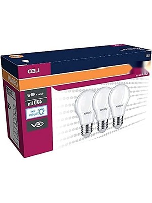 MarkEntegra 3'lü Paket LED Beyaz Ampul, 470 Lm E27