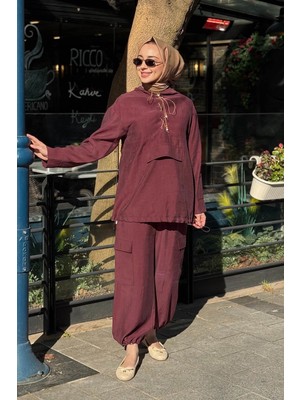 Naki & Mascara Pantolonlu Takım 26MY2116 Bordo