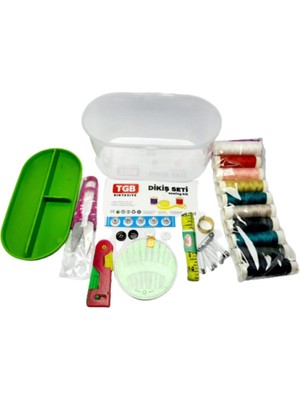 Mini Dikiş Seti 40 Parça, Kutulu, Iğne, Ip, Kanca ve Mezura ile Tam Set