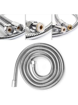 MarkEntegra Spiralli Örgülü Duş Hortumu - 1,5 Metre, Krom
