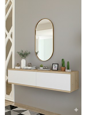 Yumedi Design DA1299DB - Didema Dresuar , Antre Hol Rafı, Duvara Montaj Tv Sehpası 120CM Safirmeşe-Beyaz