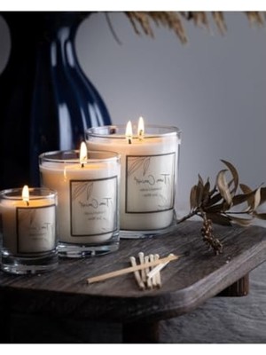 MarkEntegra Şeffaf Cam 3'lü Soya Mum Seti