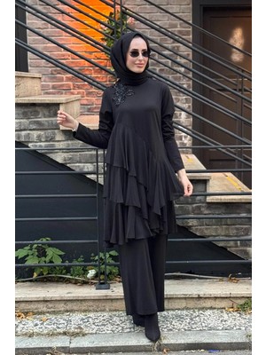 Heddy & Nurcan Çetin Nurcan Çetin Pantolonlu Takım 25541 Siyah