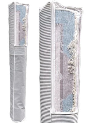 Çok Amaçlı Pencereli Halı Hurcu Organizer Gri Çizgili 6 M²