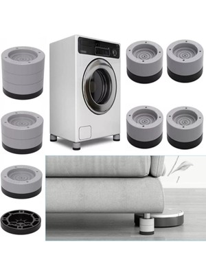 MarkEntegra Titreşim Önleyici Çamaşır Makinesi Ayağı, Kaydırmaz ve Yükseltici 4'lü Set