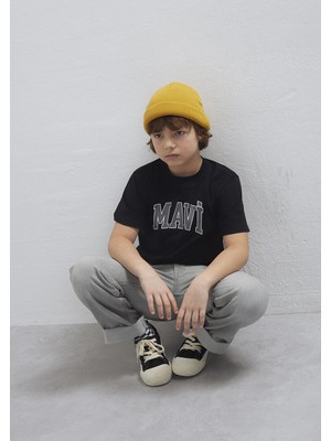 Mavi Mavi Logo Baskılı Siyah Tişört 6610418-900