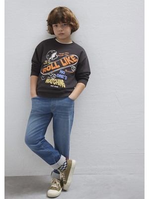 Mavi Roll Like Baskılı Antrasit Sweatshirt 6S10179-70087