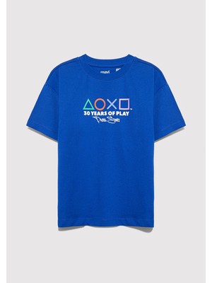 Mavi Playstation Baskılı Mavi Tişört 6610422-70896