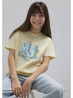 Mavi Mj Logo Baskılı Sarı Tişört 7610431-89143