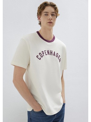 Mavi Copenhagen Baskılı Ekru Tişört 0613172-70056