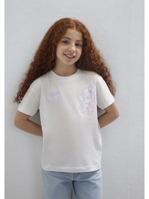 Mavi Lola Bunny Baskılı Ekru Tişört 7610417-70057