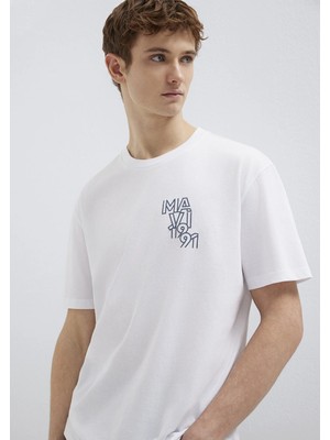 Mavi Mavi 1991 Baskılı Beyaz Tişört 0613147-620