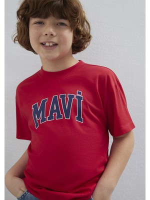 Mavi Mavi Logo Baskılı Kırmızı Tişört 6610418-70478