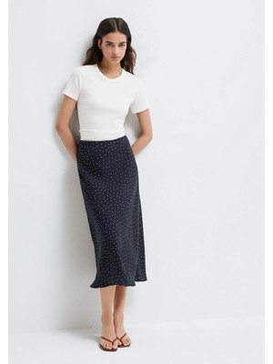 Mavi Baskılı Lacivert Midi Etek 1310583-91474