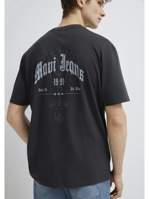 Mavi Mavi Jeans Baskılı Antrasit Tişört 0613212-70087
