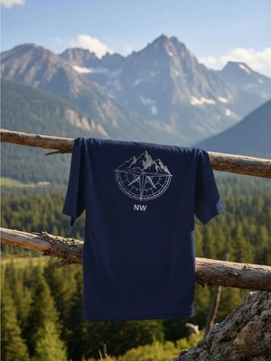 North Whiskers Nw Silver Dağ Temalı Outdoor Tişört