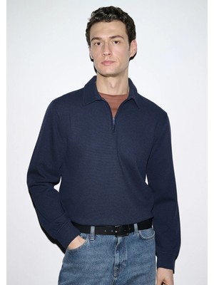 Mavi Esnek Lacivert Travel Polo Sweatshirt 0S10561-70497