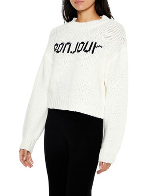 F21 Bonjour Yazılı Kazak