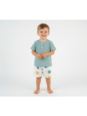 Motherlove %100 Pamuk Müslin Bebek ve Çocuk Şortlu Takım - 1-4 Yaş Baharlık-Yazlık Takım