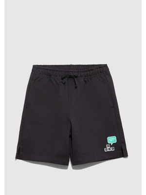 Mavi Level Up Baskılı Antrasit Şort 6410016-70087