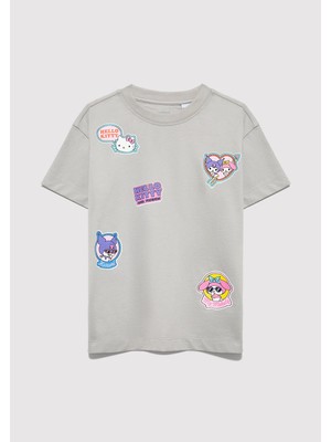Mavi Hello Kitty Baskılı Gri Tişört 7610423-70075