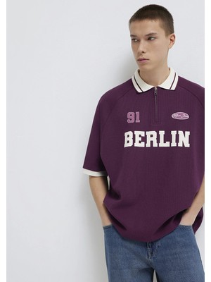 Mavi Berlin Baskılı Mor Polo Tişört 0613230-70670