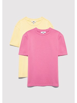 Mavi 2li Kadın Basic Tişört 1611372-71187