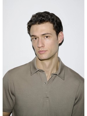 Mavi Hafif ve Esnek Kahverengi Travel Polo Tişört 0613225-70352