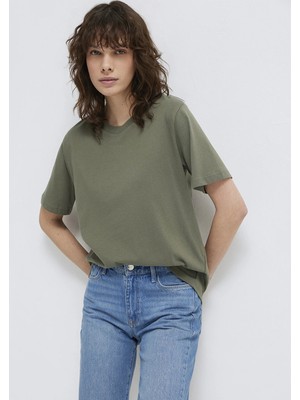 Mavi Bisiklet Yaka Yeşil Basic Tişört 1600955-86627