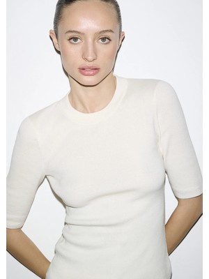 Mavi Sırt Detaylı Ekru Triko 1710862-70051