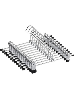 Metal Mandallı Pantolon ve Etek Askısı, 40 Cm, 10'lu Paket