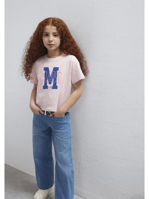Mavi M Logo Baskılı Pembe Tişört 7610390-71007