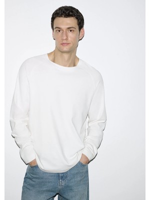 Mavi Uzun Kollu Ekru Basic Tişört 0613169-70057