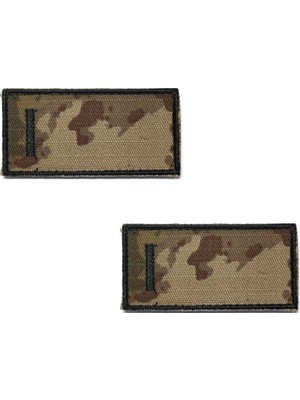 Çukurova Ütü Asteğmen Kamuflaj Gögüs Tişort Minyatür 3,5cm x 7cm Cırtlı 2 Adet Rütbe (Kara Kuvvetleri Yeni Kamuflaj )