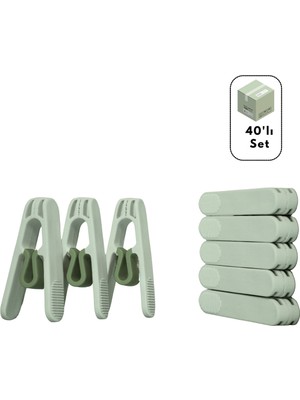 40'lı Premium Plastik Mandal Seti, Güçlü ve Dayanıklı Çamaşır Mandalları