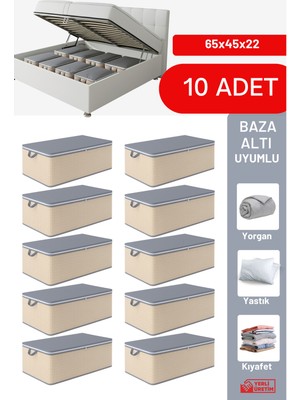 10'lu Geometrik Çizgili Büyük Boy Baza ve Çekyat Altı Hurç Seti