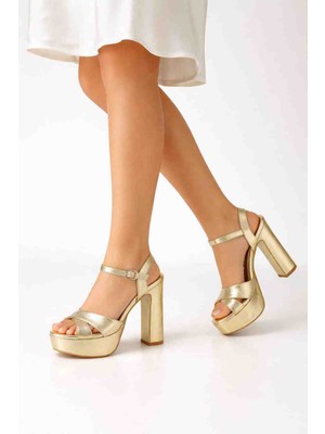 Foreversoles Gold Abiye Ayakkabı
