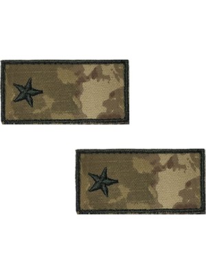 Çukurova Ütü Teğmen Kamuflaj Gögüs Tişort Minytatür 3,5cm x 7cm Cırtlı 2 Adet Rütbe (Kara Kuvvetleri Yeni Kamuflaj )