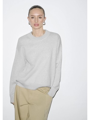 Mavi Bisiklet Yaka Gri Kazak 1710883-83096