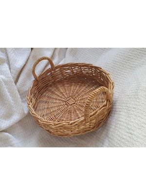 Çok Amaçlı Hasır Rattan Bambu Düzenleyici Sepet 28X8 cm
