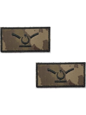 Çukurova Ütü Yedek Astsubay Kamuflaj Gögüs Tişort Minyatür 3,5cm x 7cm Cırtlı 2 Adet Rütbe (Kara Kuvvetleri )