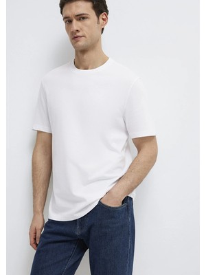 Mavi Beyaz Basic Tişört 0613477-620